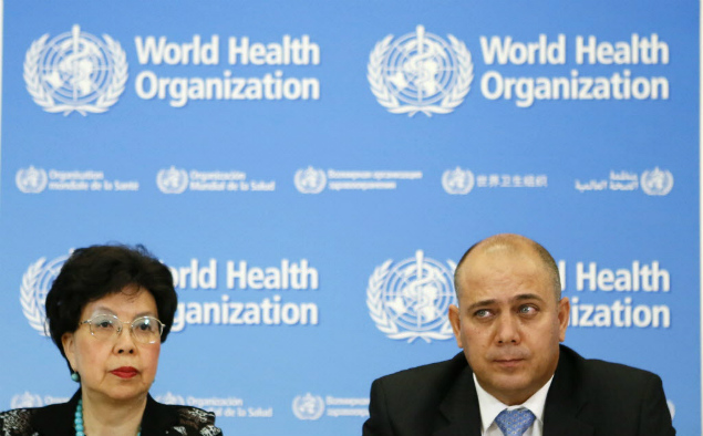 Margaret Chan, diretora-geral da Organizao Mundial da Sade e Roberto Morales Ojeda, Ministro da Sade Pblica de Cuba, em anncio de ajuda cubana para combater o Ebola em pases da frica 