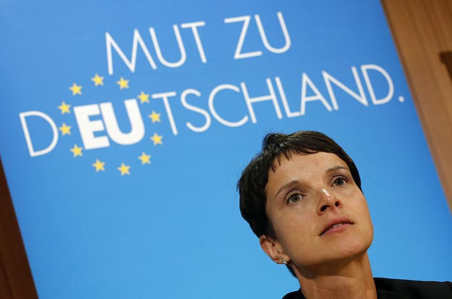 Frauke Petry, a principal candidata ao parlamento da Saxnia