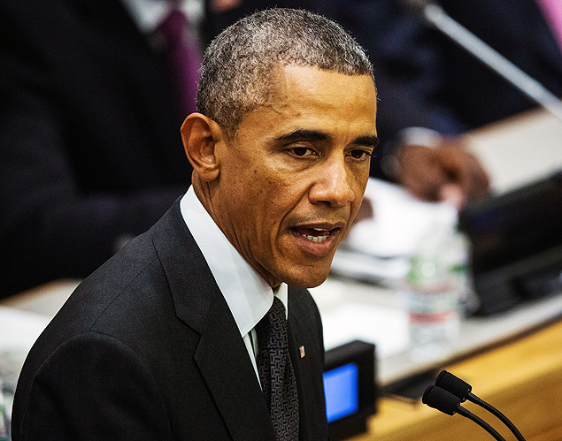 Presidente dos EUA, Barack Obama, fala sobre o surto do vrus ebola no oeste da frica durante reunio na 69 Assembleia Geral da ONU, em Nova York