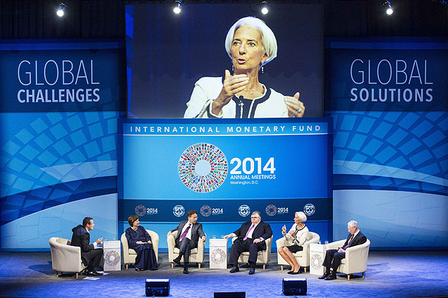 Diretora-gerente do FMI, Christine Lagarde, em encontro anual do Fundo em 2014