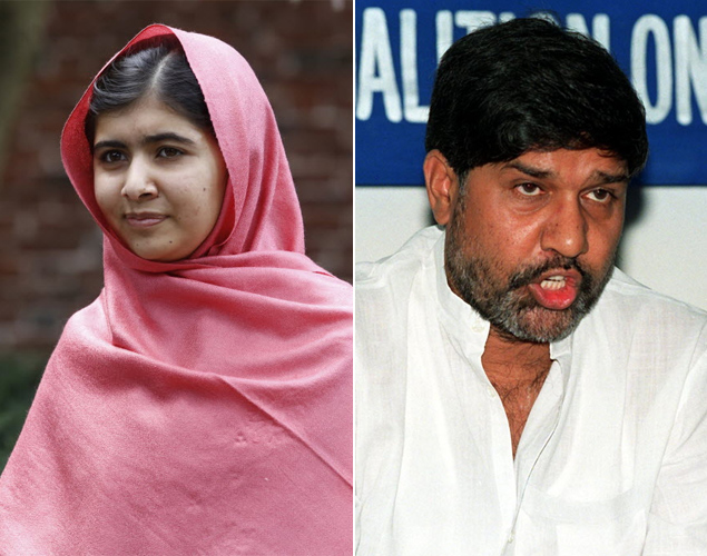 Malala Yousafzai e Kailash Satyarthi, ganhadores do Prêmio Nobel da Paz 