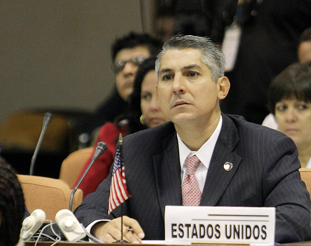 O americano Nelson Arboleda, em Havana, durante reunio sobre ebola