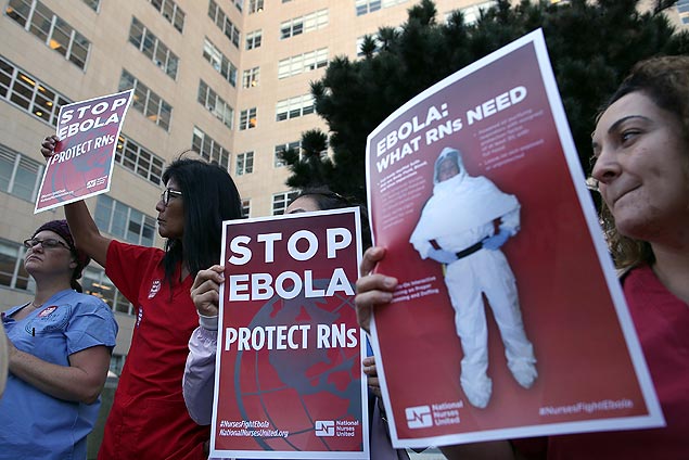 Enfermeiras do Centro Mdico da Universidade da Califrnia protestam contra falta de proteo
