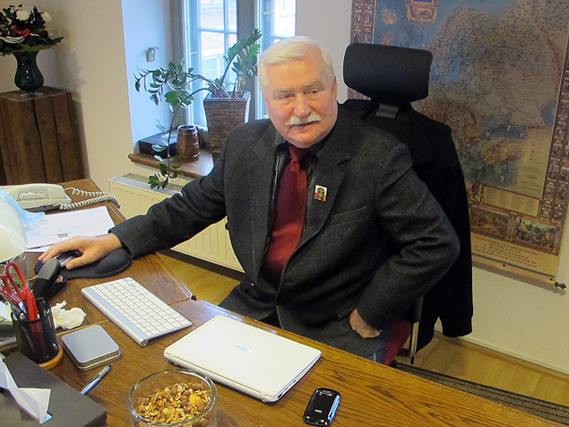O ex-presidente da Polnia e fundador do sindicato Solidariedade durante entrevista  *Folha* em Gdansk