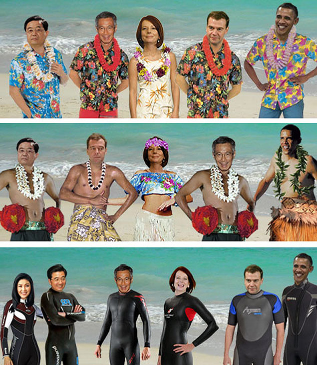 Site falso da Casa Branca colocou para votao trajes tpicos do Hava para a Apec de 2011