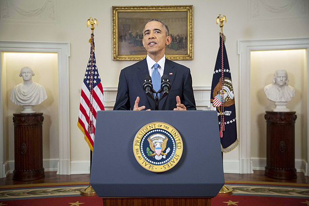 Obama durante discurso em que anunciou reaproximao com Cuba aps 53 anos