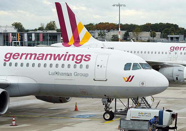 Foto de arquivo de um Airbus A320 da Germanwings; avião caiu no sul da França nesta terça (24)