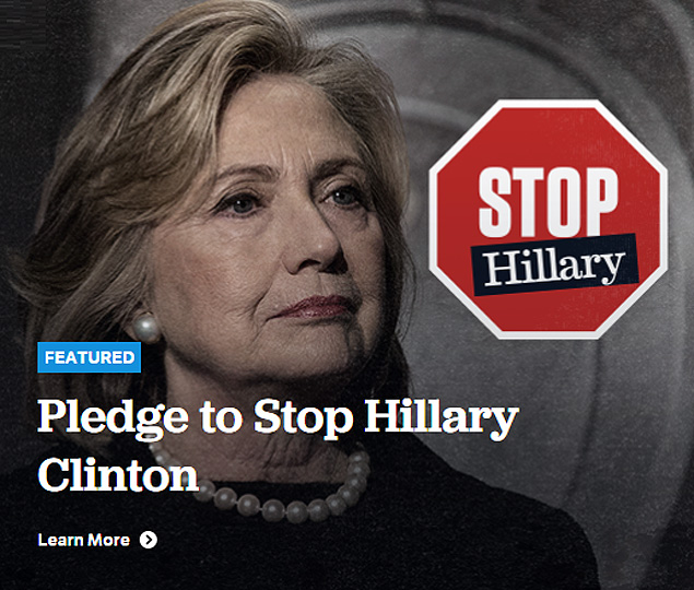 Imagem publicada no site do Comit Nacional republicano convoca para campanha contra Clinton