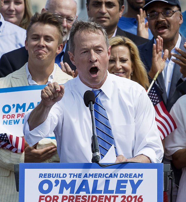 O ex-governador de Maryland Martin O'Malley durante lançamento de sua candidatura à Casa Branca