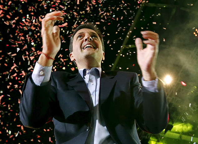 O candidato  Presidncia da Argentina Sergio Massa participa de comcio em Buenos Aires 