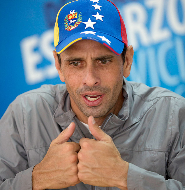  O oposicionista Henrique Capriles, governador do Estado de Miranda (Venezuela)