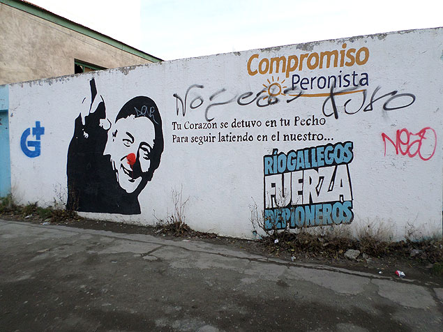 Pichao em propaganda peronista que exalta a figura do ex-presidente Nstor Kirchner