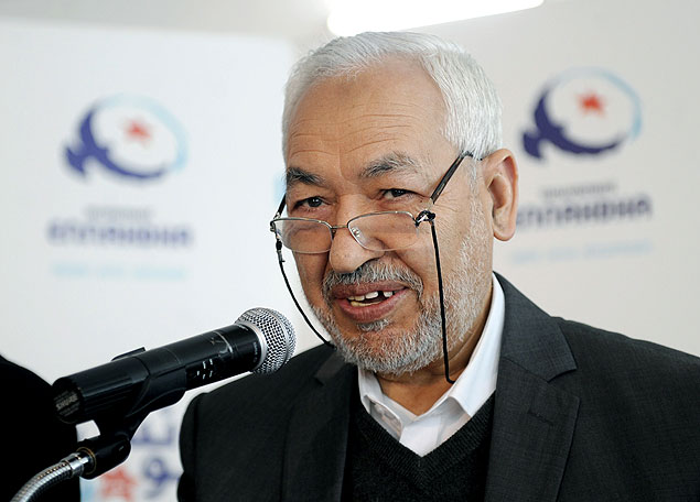 Ghannouchi fala em congresso do Ennahda em Tnis, em 2012