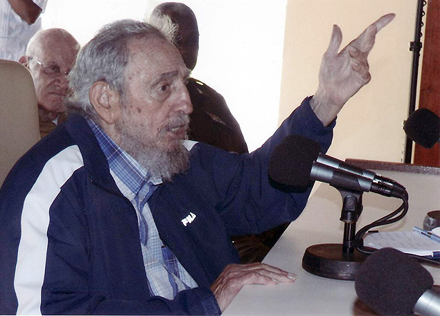 Foto de julho mostra o lder cubano Fidel Castro em ato pblico em Havana, em sua ltima apario