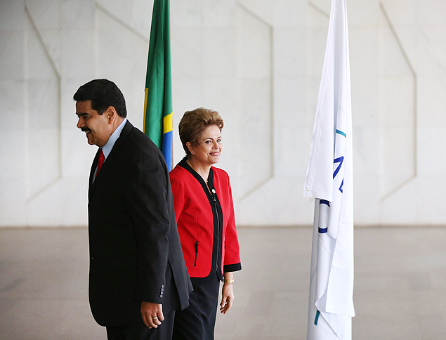 Presidente Dilma Rousseff recebe o lder venezuelano, Nicols Maduro, no Itamaraty