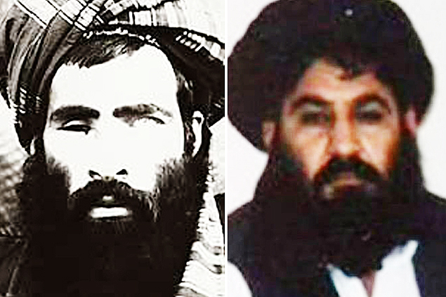 MUL01. - (Pakistan), 01/08/2015.- A combo photograph showing an undated image believed to be showing Afghan Taliban leader Mullah Omar (L), the leader of the Afghan Taliban, who died two years ago in Pakistan, a senior Afghan government official said 29 July 2015. The second undated handout picture released on 01 August 2015 by the Taliban militants showing Mullah Muhammad Akhtar Mansoor (R), the newly appointed leader of Afghan Talibans after the death of Mullah Muhammad Omar. (Afganistn) EFE/EPA/AFGHAN TALIBAN MILITANTS / HANDOUTS ATTENTION EDITORS : EPA IS USING AN IMAGE FROM AN ALTERNATIVE SOURCE AND CANNOT PROVIDE CONFIRMATION OF CONTENT, AUTHENTICITY, PLACE, DATE AND SOURCE. HANDOUT EDITORIAL USE ONLY/NO SALES ORG XMIT: MUL01