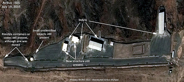 A satellite image released by U.S.-based Institute for Science and International Security (ISIS) shows the status of the site at the Parchin military complex that has been linked to high explosive work related to the development of nuclear weapons in Iran in this July 19, 2015 photo released on August 6, 2015. A U.S. think tank said Iran might be cleaning up its Parchin military site, where some countries suspect experiments may have taken place in a possible atomic weapons programme, but Iran denied this on Thursday. REUTERS/Airbus-ISIS/Handout NO SALES. NO ARCHIVES. FOR EDITORIAL USE ONLY. NOT FOR SALE FOR MARKETING OR ADVERTISING CAMPAIGNS. THIS IMAGE HAS BEEN SUPPLIED BY A THIRD PARTY. IT IS DISTRIBUTED, EXACTLY AS RECEIVED BY REUTERS, AS A SERVICE TO CLIENTS. NO COMMERCIAL USE. ORG XMIT: TOR343