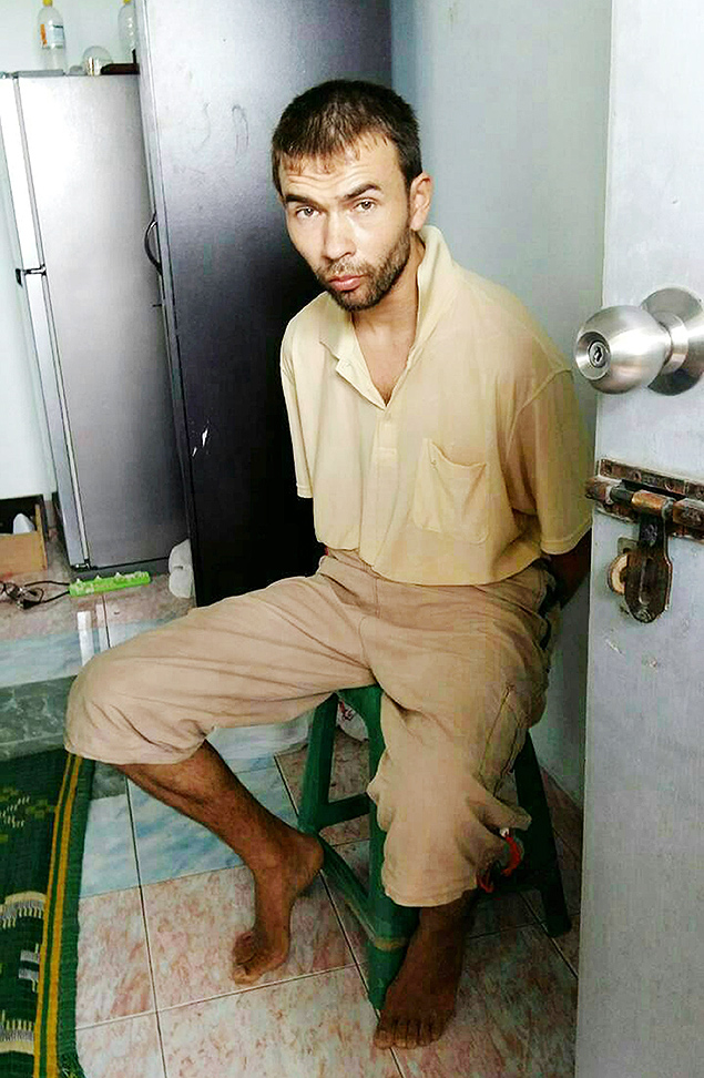 O suspeito, Adem Karadag, em foto feita pela polcia logo aps a captura