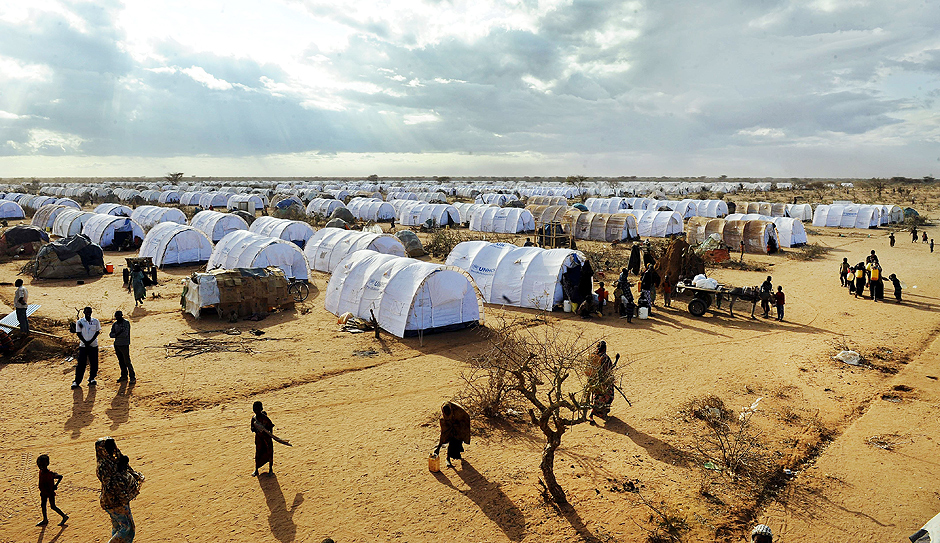 Campo de refugiados de Dadaab, no Quênia, que acolhe cidadãos somalis que fogem da seca e da violência em seu país