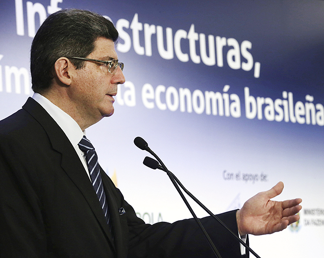 O ministro Joaquim Levy no evento "Infraestruturas, estmulos  economia brasileira", em Madri
