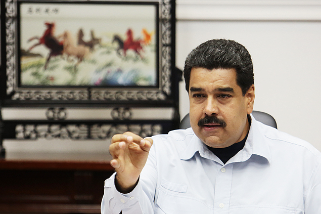 Presidente da Venezuela, Nicols Maduro, participa de reunio com ministros em Caracas