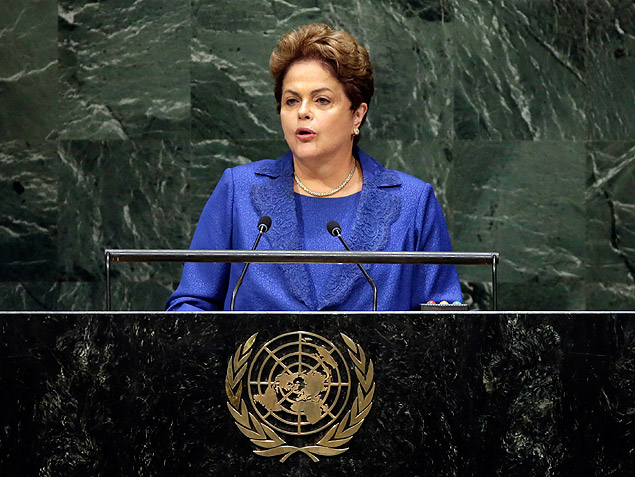 A presidente Dilma Rousseff durante discurso s Naes Unidas, em setembro de 2014