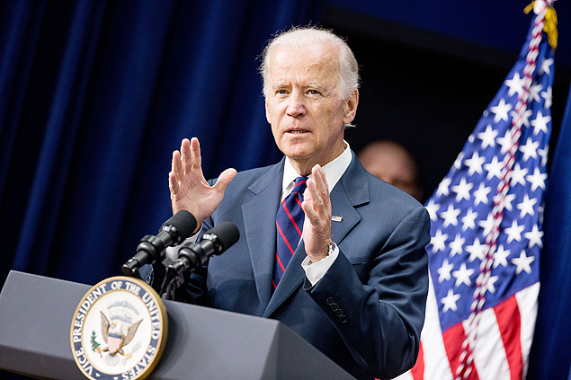 Vice-presidente americano, Joe Biden, em discurso na Casa Branca realizado em setembro de 2015