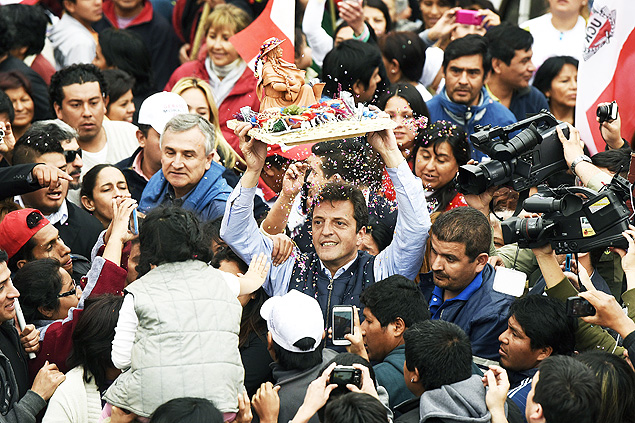 Sergio Massa durante campanha em Jujuy no dia 17 de outubro