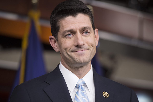 O deputado republicano Paul Ryan anuncia sua candidatura  presidncia da Cmara dos EUA
