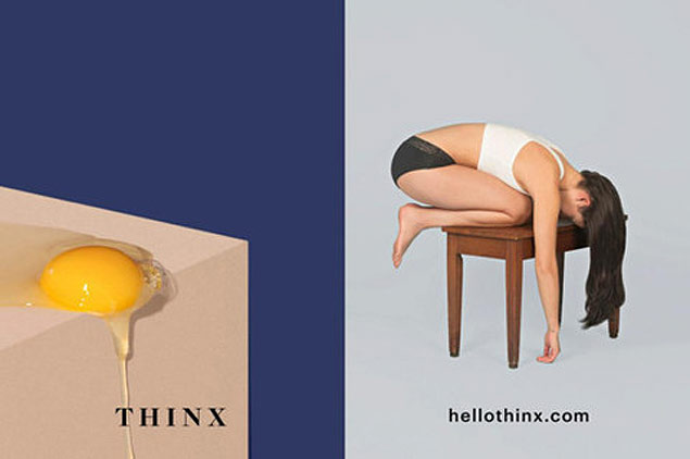 anuncio de calcinha para mulheres menstruadas da marca americana Thinx Foto: Divulgacao ***DIREITOS RESERVADOS. NO PUBLICAR SEM AUTORIZAO DO DETENTOR DOS DIREITOS AUTORAIS E DE IMAGEM***