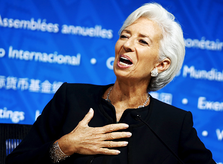 International Monetary Fund (IMF) Managing Director Christine Lagarde speaks during a news conference during the 2015 IMF/World Bank Annual Meetings in Lima, Peru, October 8, 2015. REUTERS/Guadalupe Pardo ORG XMIT: LIM08