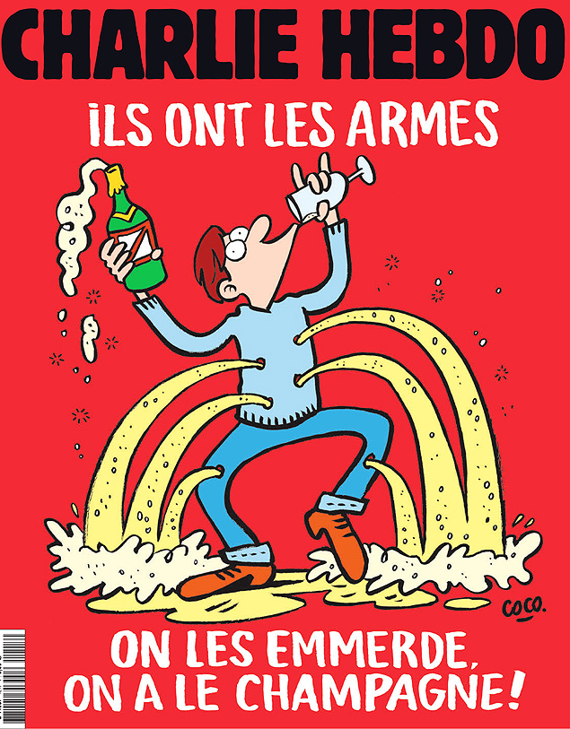 Capa da edio do semanrio satrico francs 'Charlie Hebdo' que vai s bancas em 18 de novembro