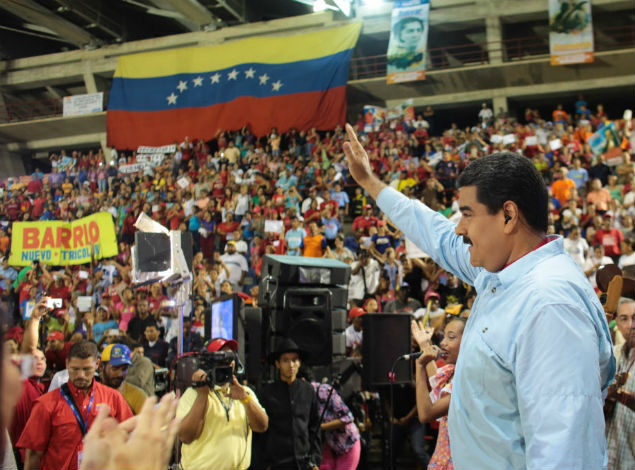 O presidente Nicols Maduro durante seu programa de televiso "Em contato com Maduro"