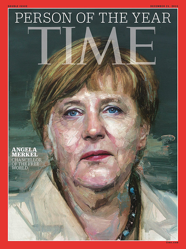 A chanceler alem, Angela Merkel, foi eleita a personalidade do ano de 2015 pela revista "Time"