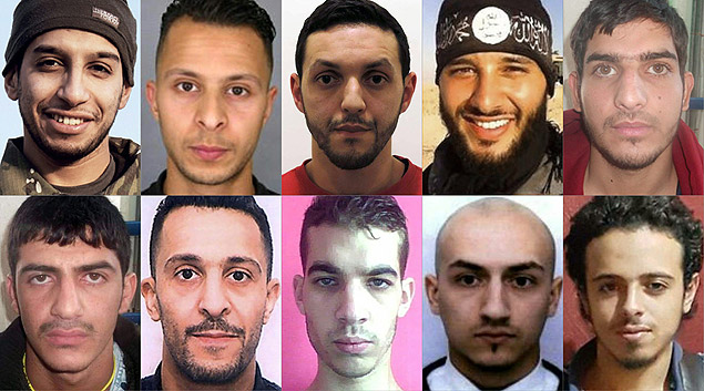 Os dez autores dos atentados de Paris; nove deles aparecem nas imagens do vídeo do Estado Islâmico