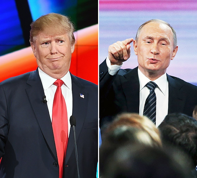 Troca de afagos entre o presidente eleito Donald Trump e o líder russo, Vladimir Putin,desperta desconfiança