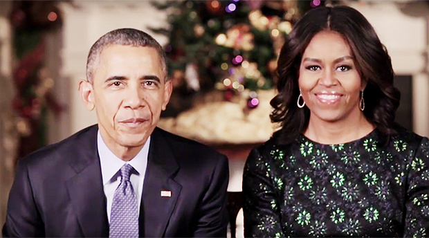 Barack e Michelle Obama em mensagem de Natal da Casa Branca