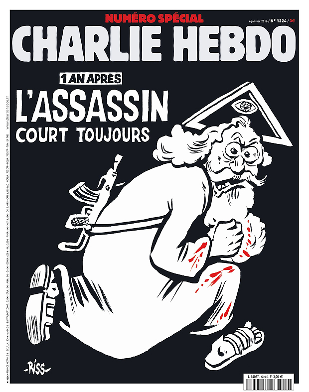  'Charlie Hebdo' divulga capa da edição de quarta (6); o especial relembra o atentado ocorrido em 2015