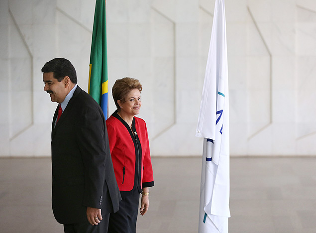 A presidente Dilma Rousseff recebe Nicols Maduro no Palcio do Itamaraty em julho de 2015
