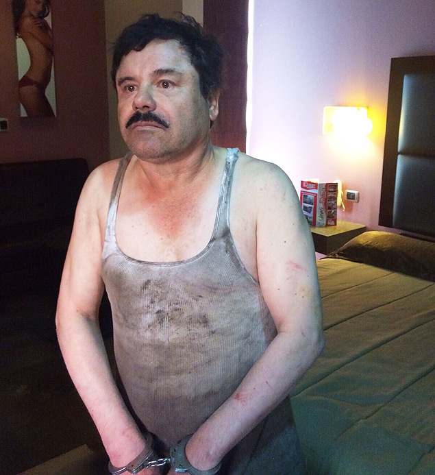 Joaqun Guzmn Loera, o "El Chapo", lder do cartel de Sinaloa, algemado depois de sua priso