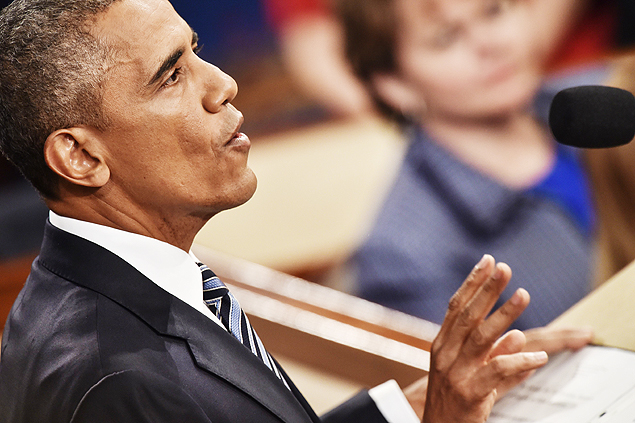 Presidente dos EUA, Barack Obama, discursa no Congresso americano, em Washington