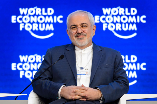 Chanceler do Irã, Mohammad Javad Zarif, participa de sessão do Fórum Econômico Mundial, em Davos
