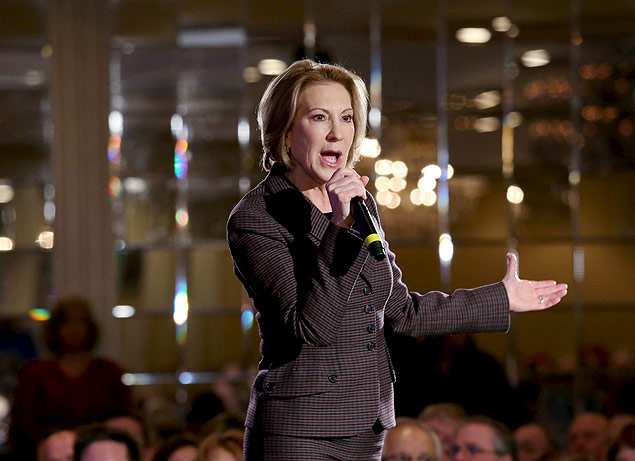 Pr-candidata republicana Carly Fiorina durante evento de campanha em Nashua, New Hampshire