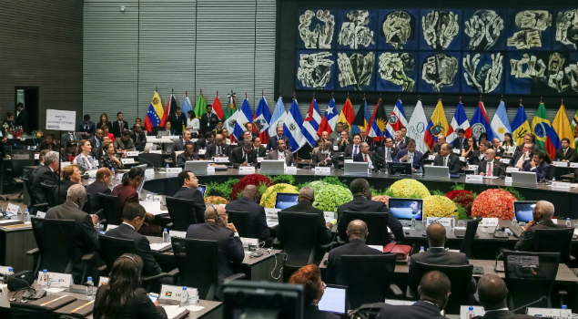 Image provided by Brazil's Presidency shows the opening session of the fourth Summit of the Community of Latin American and Caribbean States (CELAC), in Quito, capital of Ecuador, Jan 27, 2016.