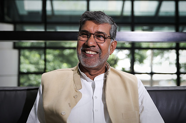 Kailash Satyarthi, ganhador do prmio Nobel da Paz, veio a So Paulo para participar de campanha
