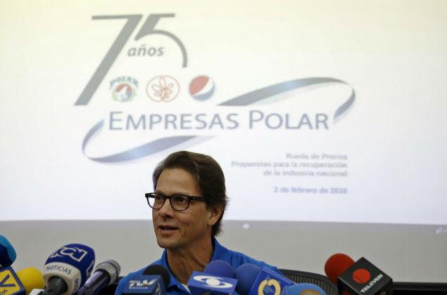 , president of Venezuela's largest private food production company Empresas Polar, speaks during a news conference in Caracas February 2, 2016. REUTERS/Carlos Garcia Rawlins ORG XMIT: VEN08 Pgina anterior 6 de 23 Seguinte 
