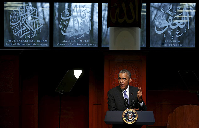 Presidente dos EUA, Barack Obama, discursa na mesquita da Sociedade Islmica de Baltimore