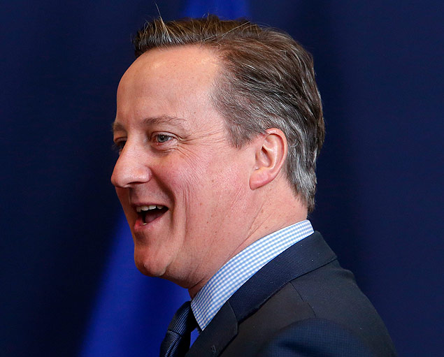Primeiro-ministro britnico, David Cameron, durante encontro da Unio Europeia em fevereiro de 2016