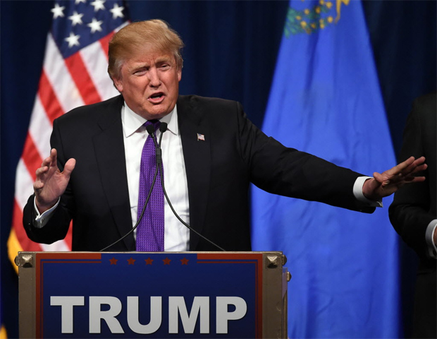 Donald Trump discursa aps vitria em prvias republicanas no Estado de Nevada no dia 23