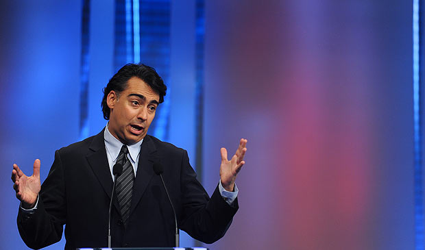 O ex-deputado Marco Enrquez-Ominami participa de debate presidencial no Chile em outubro de 2013
